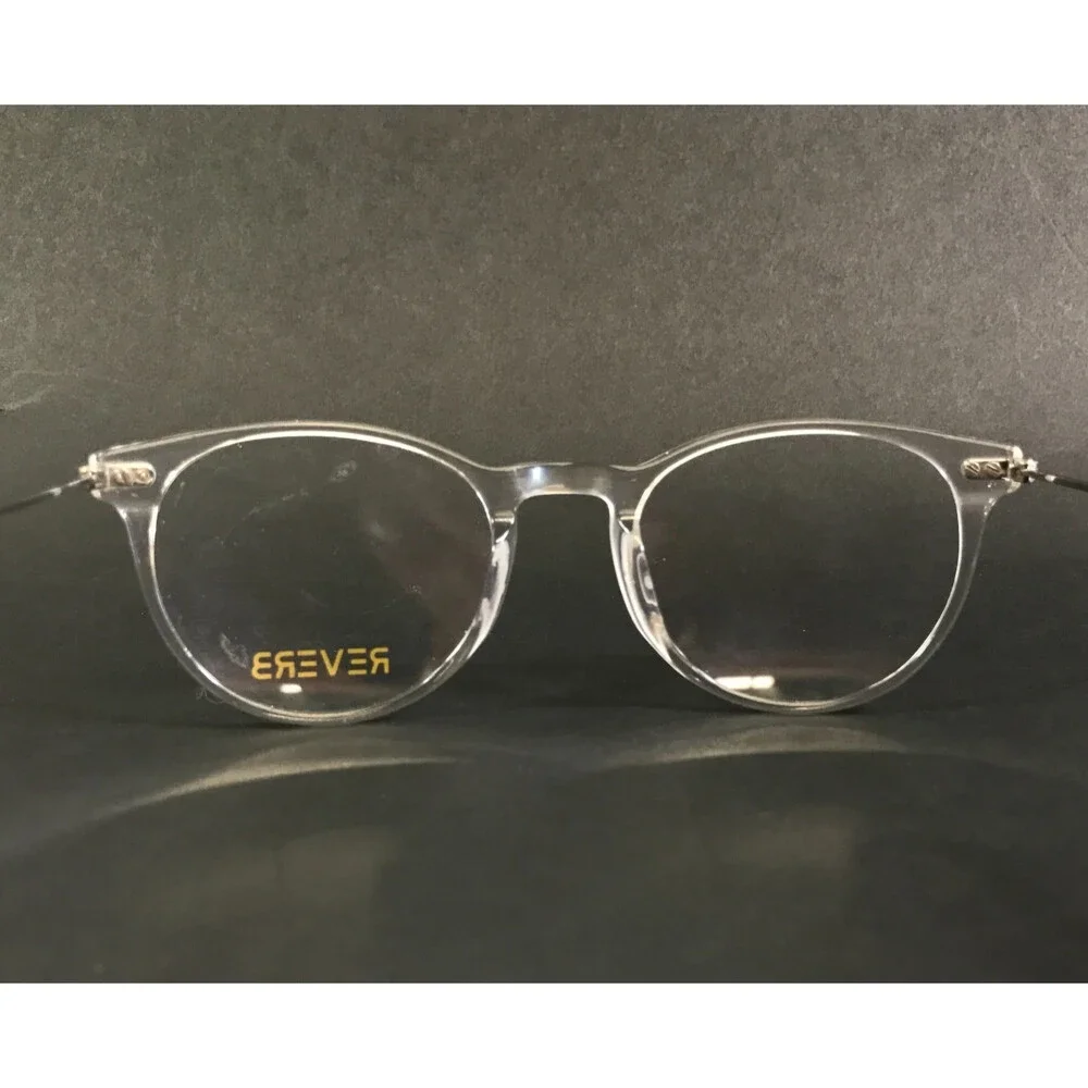 Reverb Eyeglasses Frames RVMO5130 971 Clear Silver Round Full Rim 50-22-140